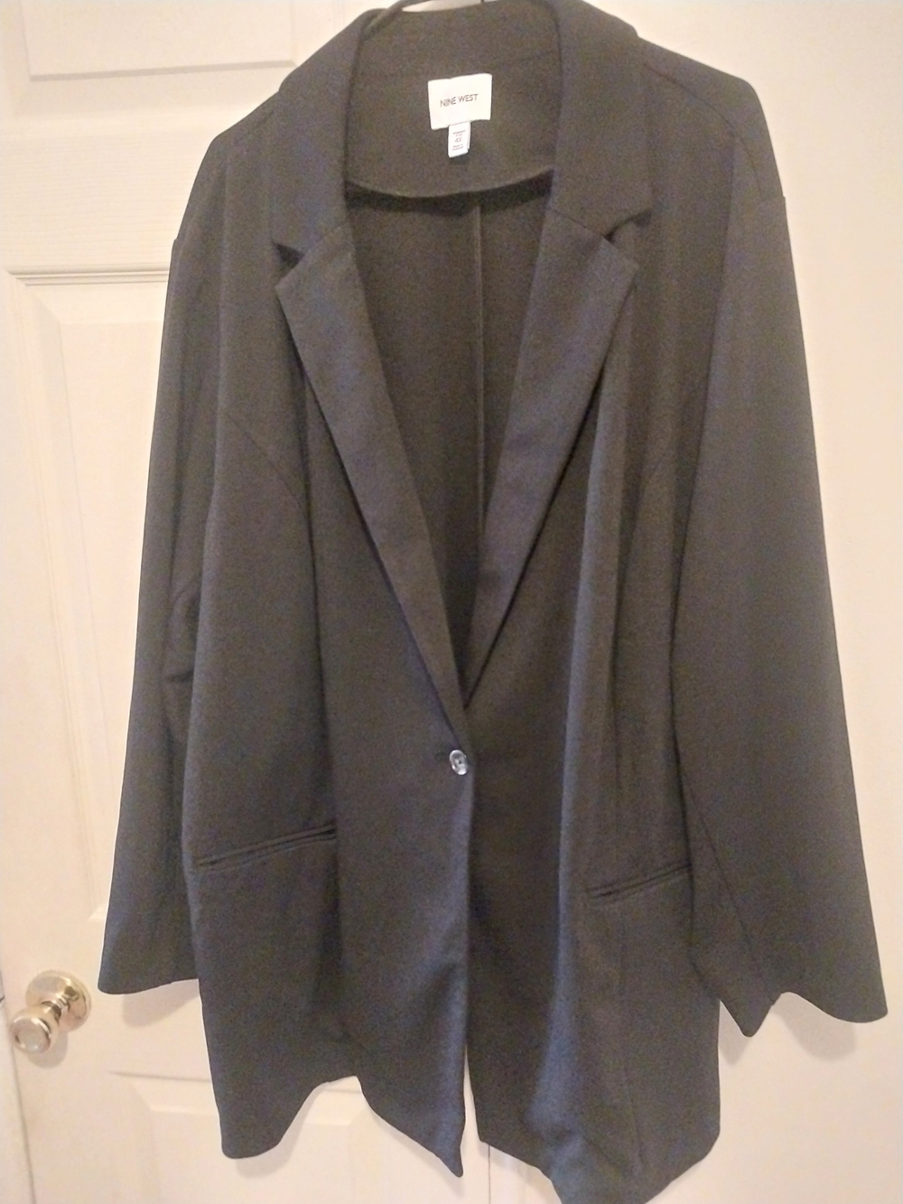 Nine West Black Relaxed Single-Button Blazer